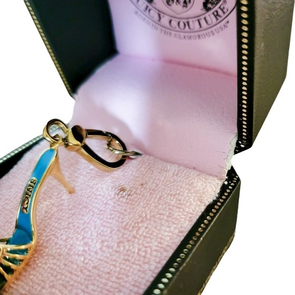 JUICY COUTURE Charm Boudoir Slide YJRU0435 Blue Enamel High Heel Shoe - NIB, NWT - Picture 8 of 8